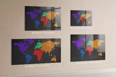 Magnetic World Map Wall Board