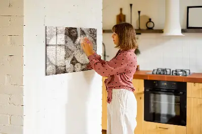 Old world map magnetic wall board