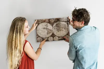 Old world map magnetic wall board