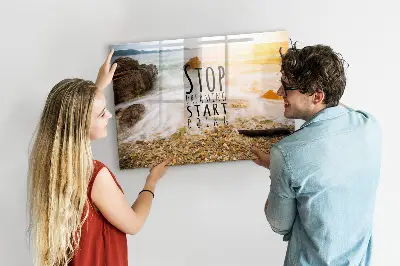 Motivational text magnet board