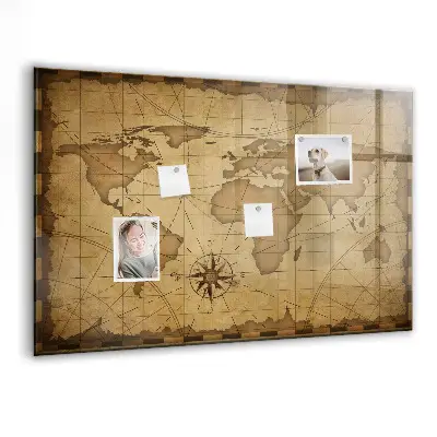 Magnet board Vintage world map