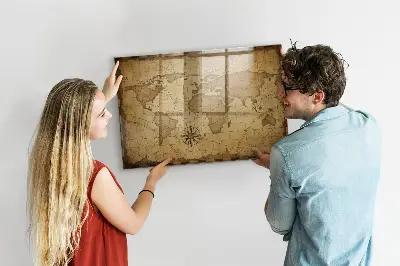 Magnet board Vintage world map