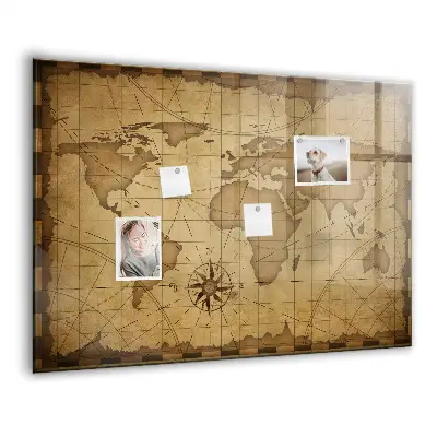 Magnet board Vintage world map