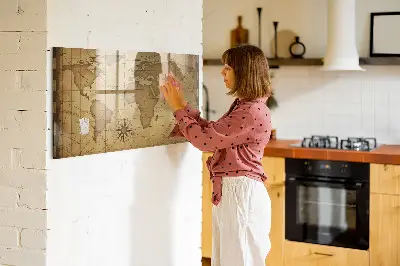 Magnet board Vintage world map