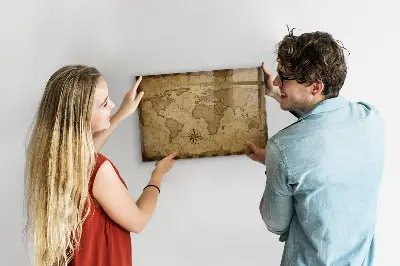 Magnet board Vintage world map