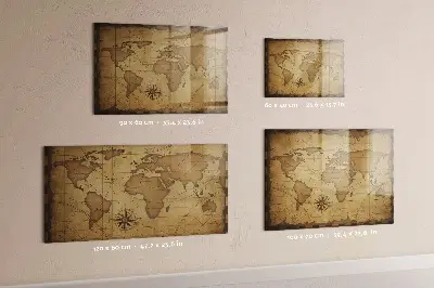 Magnet board Vintage world map