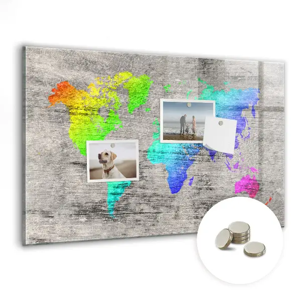 Magnetic World Map Wall Board