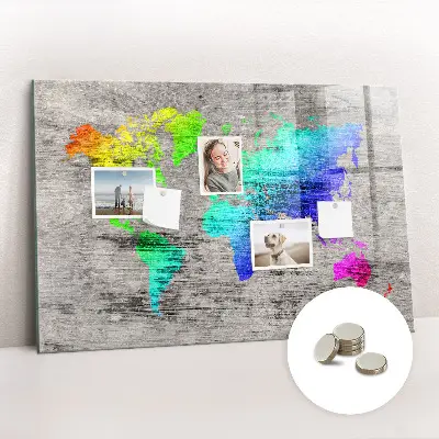 Magnetic World Map Wall Board