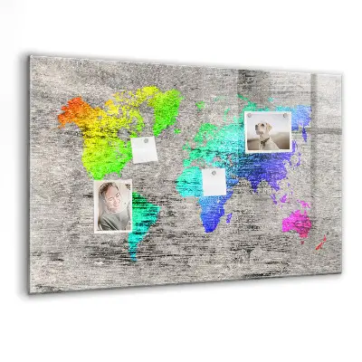 Magnetic World Map Wall Board
