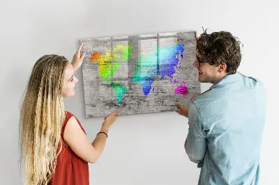 Magnetic World Map Wall Board