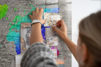 Magnetic World Map Wall Board