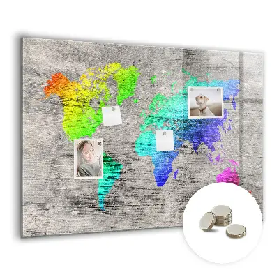 Magnetic World Map Wall Board