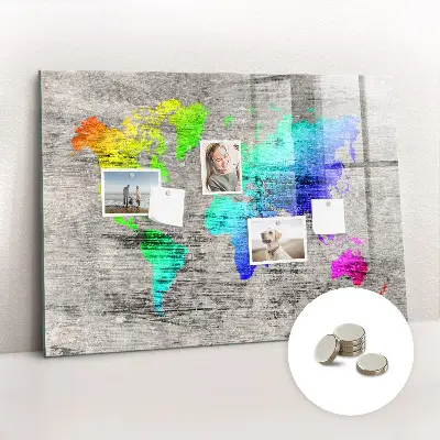 Magnetic World Map Wall Board