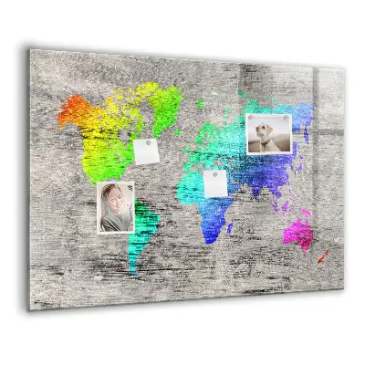 Magnetic World Map Wall Board