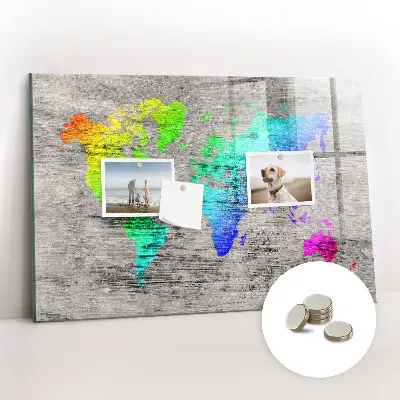 Magnetic World Map Wall Board