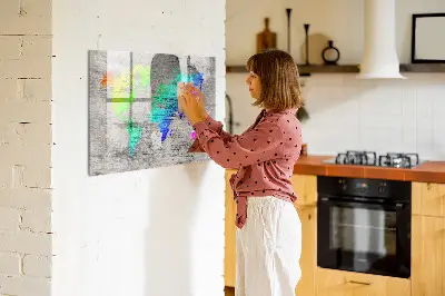 Magnetic World Map Wall Board