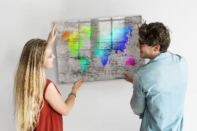 Magnetic World Map Wall Board
