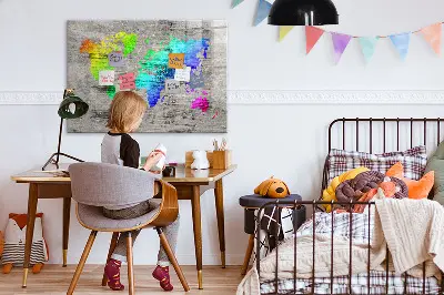 Magnetic World Map Wall Board
