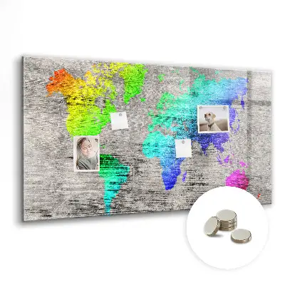 Magnetic World Map Wall Board