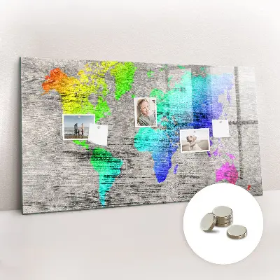Magnetic World Map Wall Board