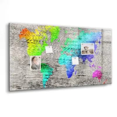 Magnetic World Map Wall Board