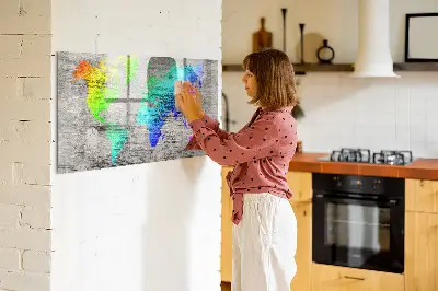 Magnetic World Map Wall Board