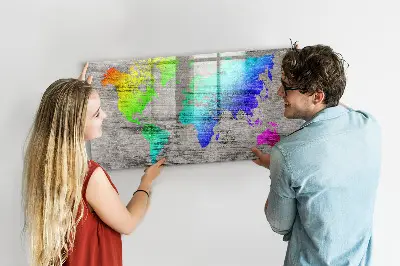 Magnetic World Map Wall Board