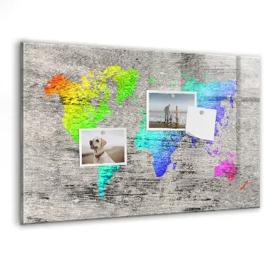 Magnetic World Map Wall Board