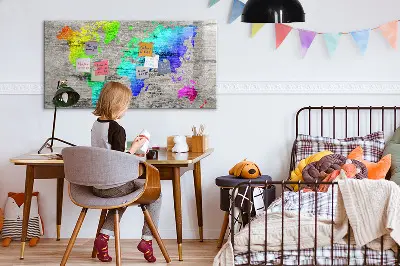 Magnetic World Map Wall Board