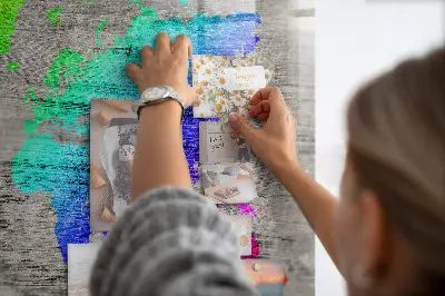 Magnetic World Map Wall Board