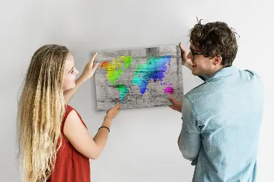 Magnetic World Map Wall Board
