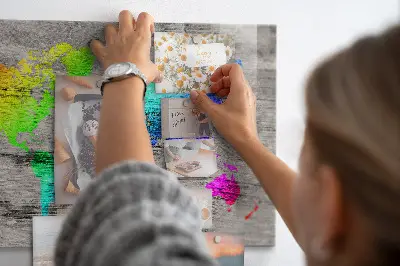 Magnetic World Map Wall Board