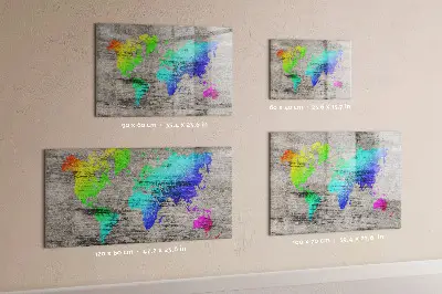 Magnetic World Map Wall Board