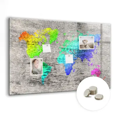 Magnetic World Map Wall Board