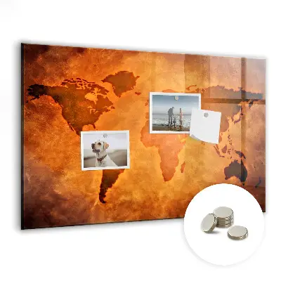 Large world map magnet board