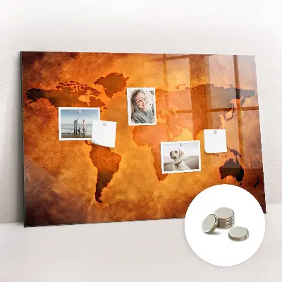 Large world map magnet board