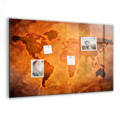Large world map magnet board