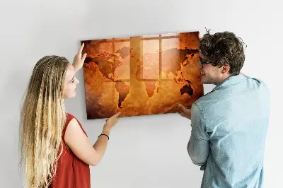 Large world map magnet board
