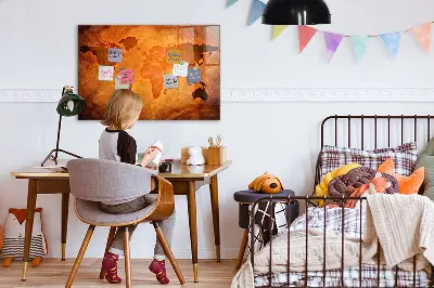 Large world map magnet board