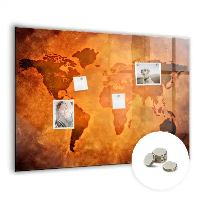Large world map magnet board
