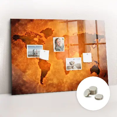 Large world map magnet board