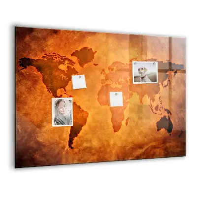 Large world map magnet board
