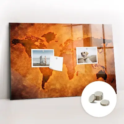Large world map magnet board
