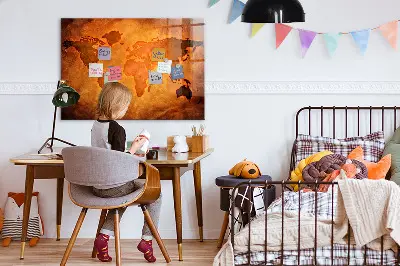 Large world map magnet board