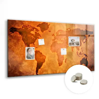 Large world map magnet board