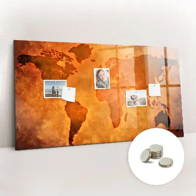 Large world map magnet board