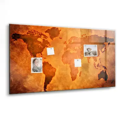 Large world map magnet board