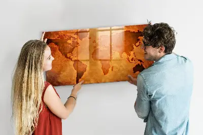 Large world map magnet board