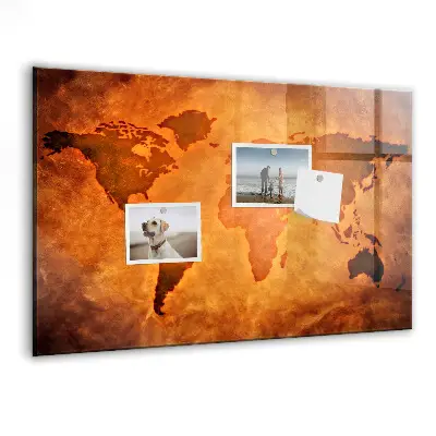Large world map magnet board