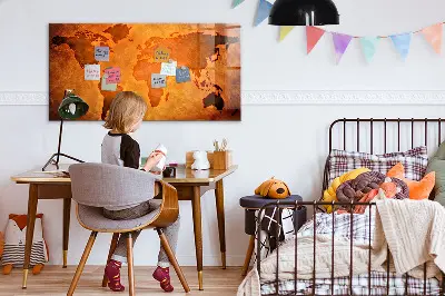 Large world map magnet board